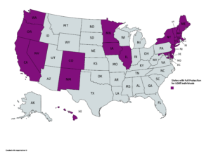 US States with full legal protection for LGBT people